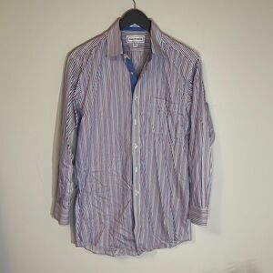 Paul Fredrick Mens Button Down. 15.5/32 (Medium) pin-striped.‎